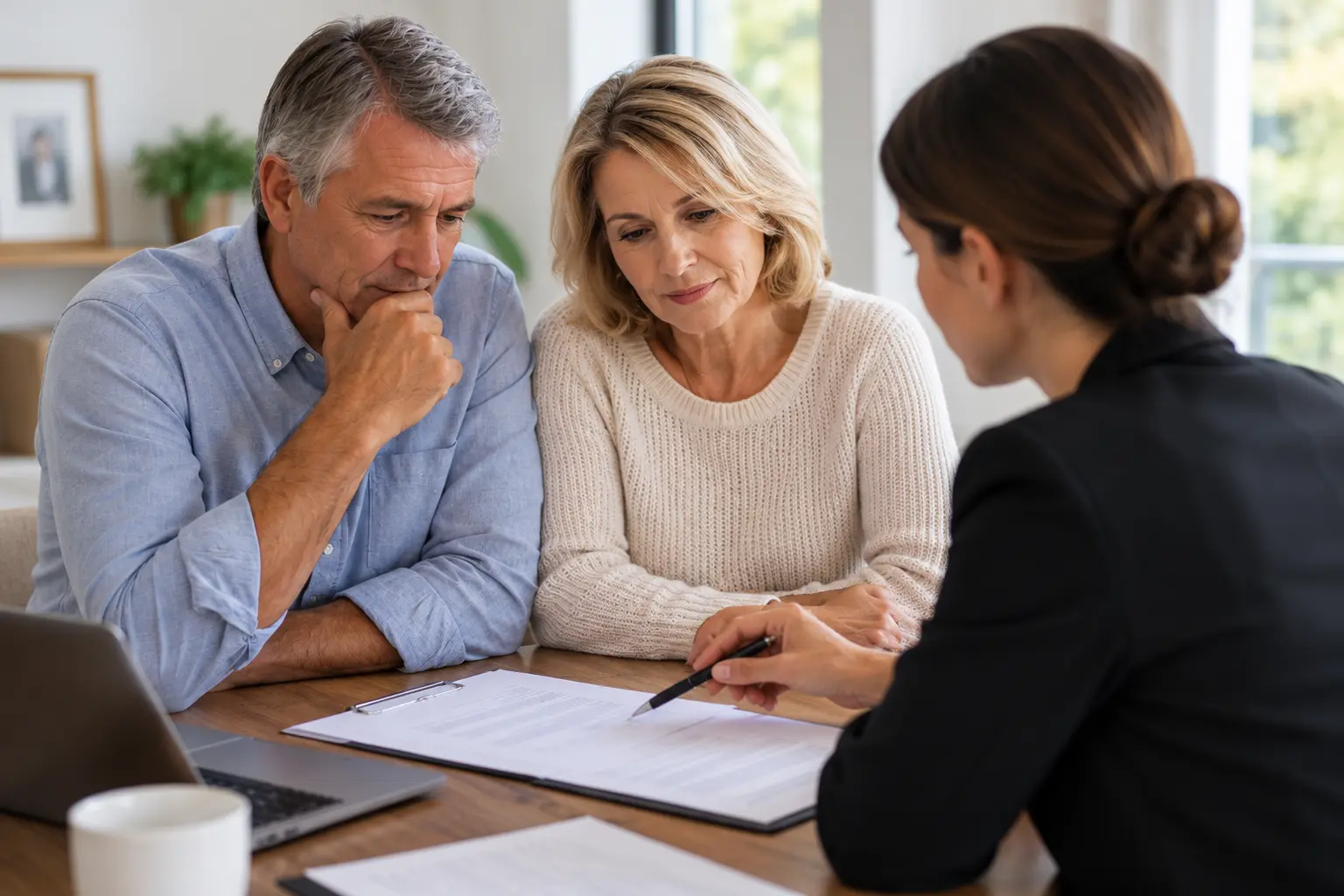 Couple receiving legal advice about a home loan guarantee